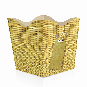 Cachepot de Papel Pote 6 PP 7x7x5,5cm Bambu Trançado c/ 10un