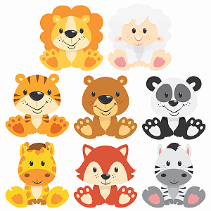 Kit 8 Apliques Safari Animals Kardos Sortidos 8 Un