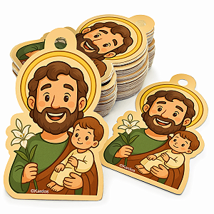 Tag para Lembrancinha Religiosa de São José Santinhos da Kardos 4x7cm com 50un