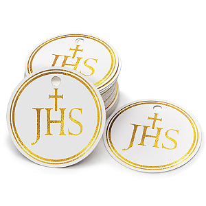Tag Jesus Salvador dos Homens JHS Branca Redonda Primeira Comunhão