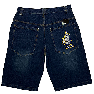 BERMUDA JEANS ESCURO CORTE RETO INDIGO 1