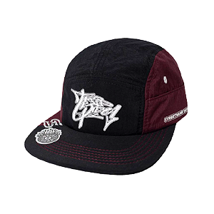 BONÉ FIVE PANEL TRIPSIDE PRETO E VINHO