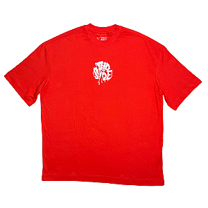 Camiseta Oversized TripSide Vermelha Fumaça - Streetwear