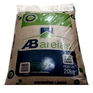 Areia Média Lavada 20Kg AB Areias