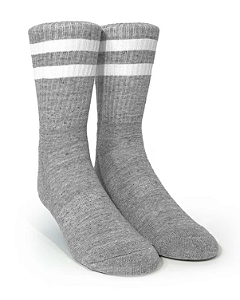 Meia Norden Old School Cinza Branco