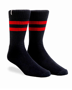 Meia Norden Old School Preto Vermelho