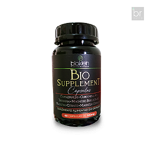 BIO SUPPLEMENT | Coenzima q10 | Curcumina | Treonina | 3 Magnésios | 60 Cápsulas 500mg