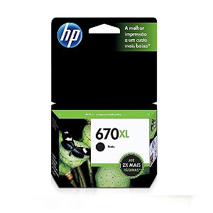Cartucho HP 4625 | 5525 | CZ117AB | HP 670XL Preto Original