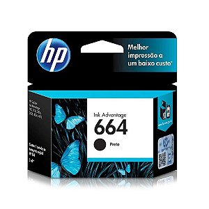 Cartucho HP 664 | F6V29AB Preto Original 2ml