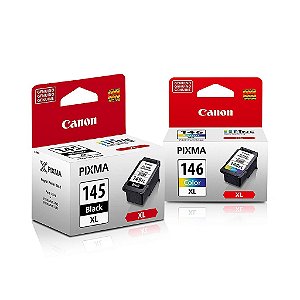 Kit de Cartucho Canon PG-145XL Preto 12ml + CL-146XL Colorido 13ml Original