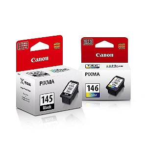 Kit de Cartucho Canon PG-145 Preto 12ml + CL-146 Colorido 13ml Original