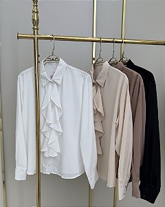 Camisa Feminina Elegante com Babados