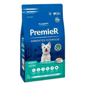 Ração PremieR Ambientes Internos Cães Pequenos Frango e Salmão 2,5Kg