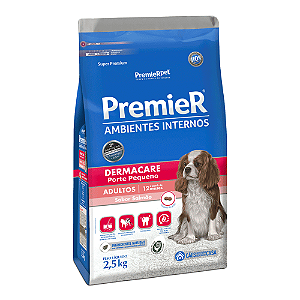 Ração Premier Ambientes Internos Dermacare Cães Adultos Raças Pequenas Salmão 2,5Kg