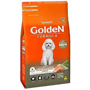 Ração Golden Fórmula Cães Adultos Raças Pequenas Salmão e Arroz Mini Bits 3Kg