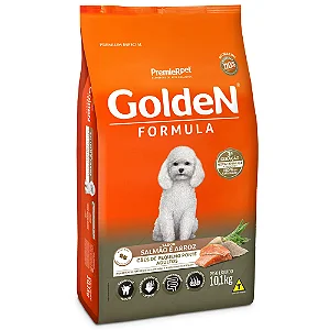 Ração Golden Fórmula Cães Adultos Raças Pequenas Salmão e Arroz Mini Bits 10,1Kg