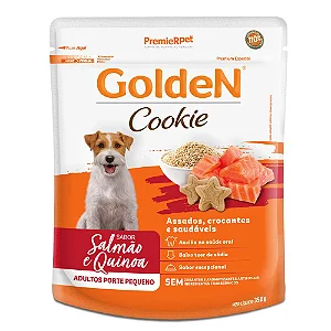 Cookie Golden Cães Adultos Porte Pequeno Salmão e Quinoa 350g