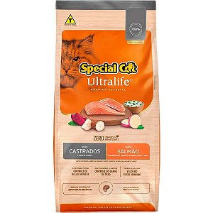 Ração Seca Special Cat Ultralife Salmão e Arroz para Gatos Castrados 10,1kg