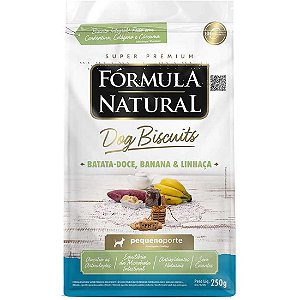 Biscoito Fórmula Natural Super Premium para Cães Porte Mini e Pequeno Sabor Banana e Batata Doce 250G