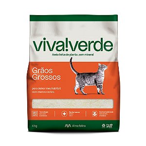 Areia Higiênica Grãos Grossos Viva!Verde 4kg