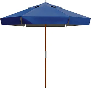 Ombrelone 2,40 Azul Marinho Madeira e Bagun Modelo