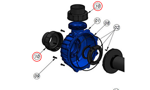 Kit 2 Conexões 60mm UF - HI48M - Bomba Syllent (3D9969C1A)