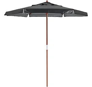 Ombrelone 2,40 Preto Madeira Bagun Modelo
