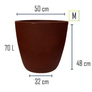 Vaso Minas Prisma Cônico M 60cm Pedra
