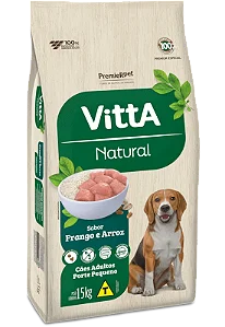 Ração Vitta Natural Cães Adultos Pequeno Porte Frango e Arroz 15kg