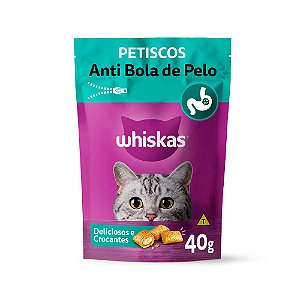Petisco Whiskas Temptations Anti Bola de Pelo para Gatos Adultos 40g