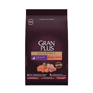 Ração Gran Plus Gourmet para Gato Filhote Sabor Salmão Rica em Proteínas 1kg