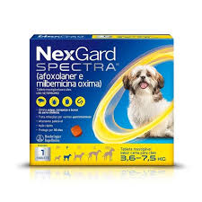 NexGard Spectra Antipulgas e Vermífugo Cães 3,6kg a 7,5kg 1 Tablete