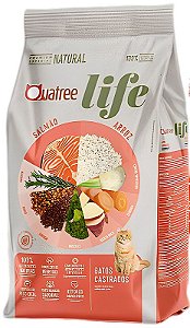 Ração Quatree para Gatos Castrados, Sabor Salmão e Arroz, 3kg