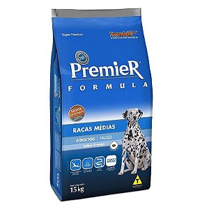 Ração Premier Cães Adultos Raças Médias Sabor Frango 1kg