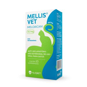 Anti-inflamatório Avert Mellis Vet 0,2mg Para Gatos C/10 Comprimidos