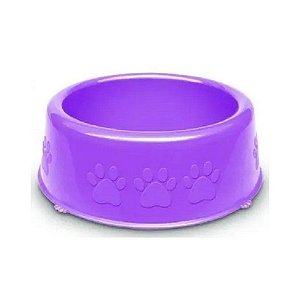 Comedouro Plástico Pet Injet com Patinhas - Design Divertido - 600ml