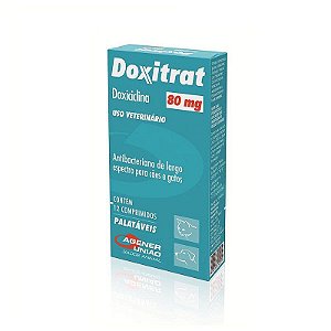 Antibacteriano Doxitrat 80mg Agener Para Cães e Gatos - Tratamento de Infecções