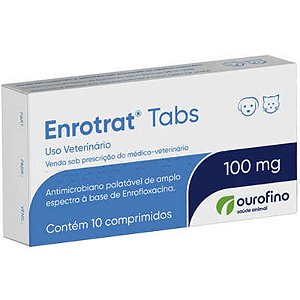 Antimicrobiano Enrotrat Ourofino 100mg para Tratamento de Infecções em Pets