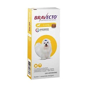 Antipulgas e Carrapatos Bravecto MSD 112,5mg para Cães de 2 a 4,5kg
