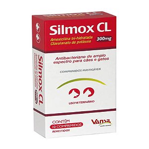 Antibiótico Silmox Vansil 300 Miligramas Com 10 Comprimidos Para Cães E Gatos