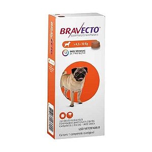 Antipulgas E Carrapatos Bravecto Para Cães De 4,5 A 10kg 250mg