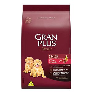 Ração Gran Plus Menu para Cães Filhotes Sabor Carne Nutrição Completa 10,1kg