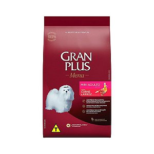 Ração Granplus Adultos Sabor Carne e Arroz 1kg