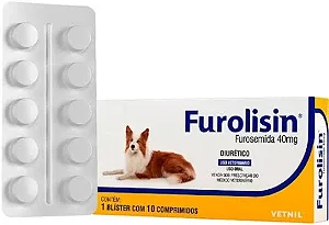 Diurético Vetnil Furolisin Comprimido 40 Mg Para Cães E Gatos - Vetnil