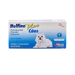 Vermífugo Helfine Plus Para Cães C/4 Comprimidos