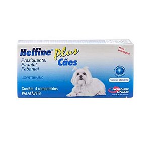 Vermífugo Agener União Helfine Plus para Cães com 4 Comprimidos