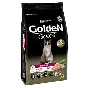 Ração Seca Golden Premier Pet Gatos Adultos Castrados Frango Nutrição Equilibrada 10,1kg