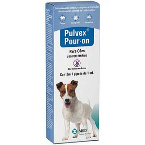 Antipulgas e Carrapatos Pulvex Pour-on MSD para Cães 1ml