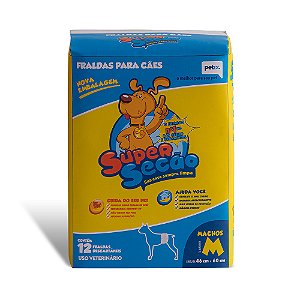 Fralda Descartável para Macho Super Secão Petix - 12 Unidades M