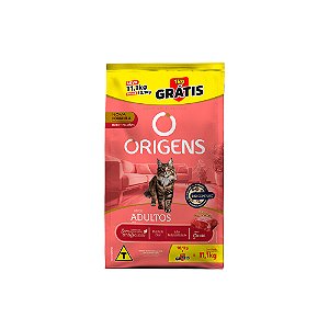 Ração Origens para Gatos Adultos Sabor Carne - Leve 11,1kg, Pague 10,1kg